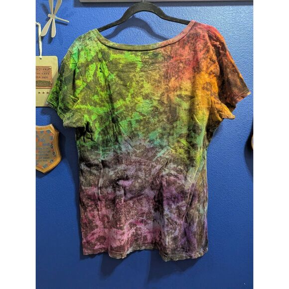 American Eagle Tie Dyed V-Neck Tee - Picture 2 of 4